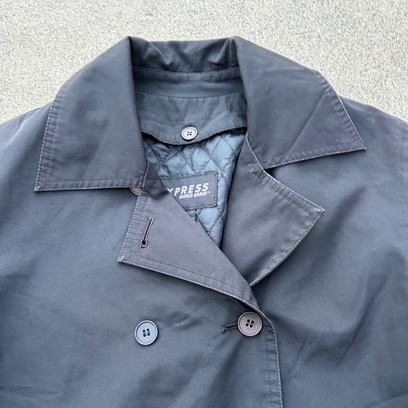 Express Black Double-Breasted Black Pea Coat Women Size XS - Picture 5 of 12